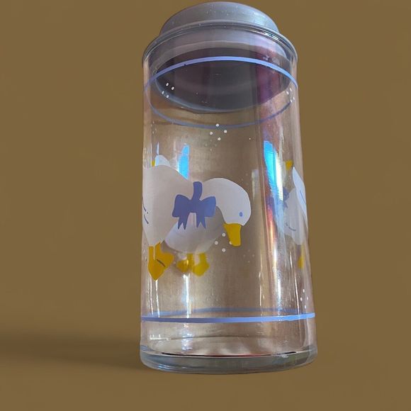 Vintage Country Goose  Glass Canister With Lid - Picture 4 of 7